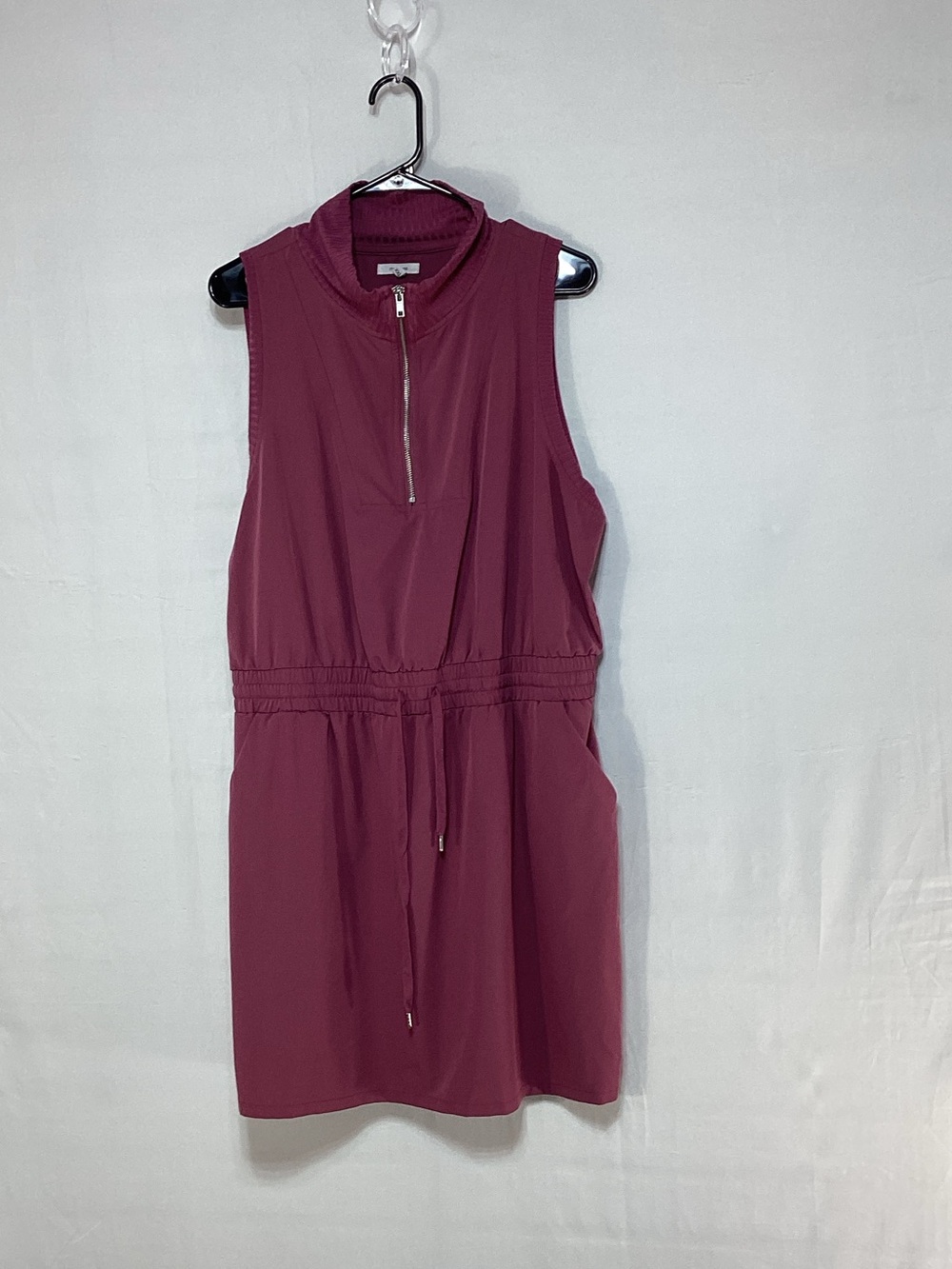 Maurices XXL Sleeveless Zip-Front Drawstring Dress in Berry